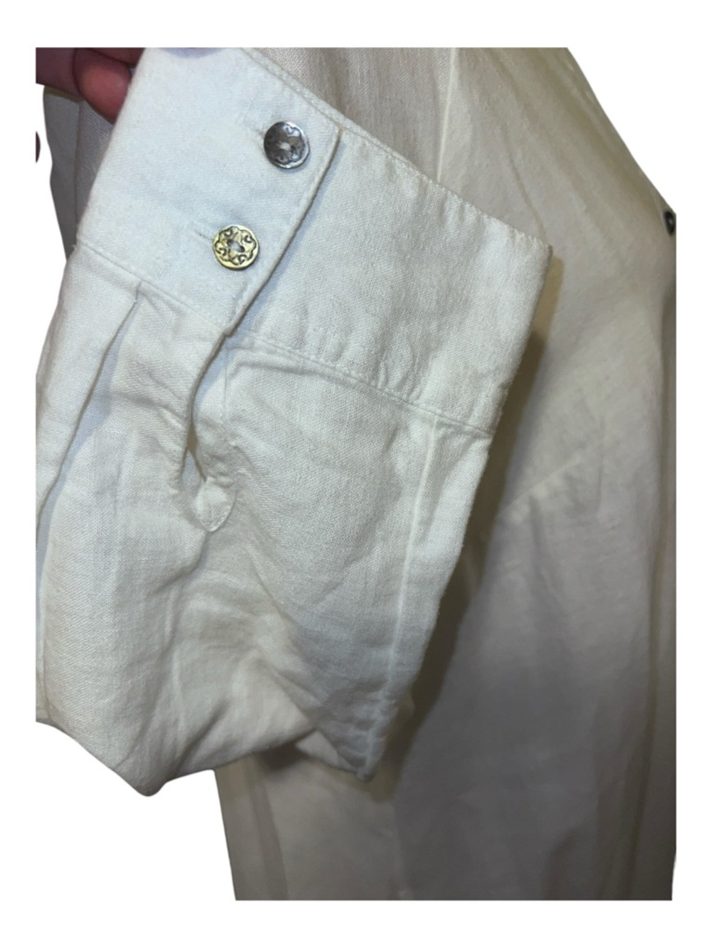 Calypso St. Barth linen blend maxi shirt dress with embroidery - size medium - Picture 5 of 13